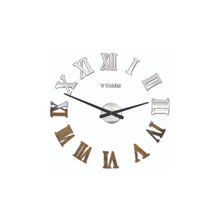 Modern adhesive wall clock with Roman numerals