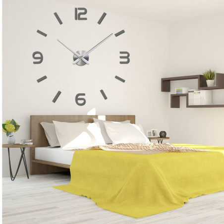 Minimalist DIY clock on concrete wall with decorative red vases