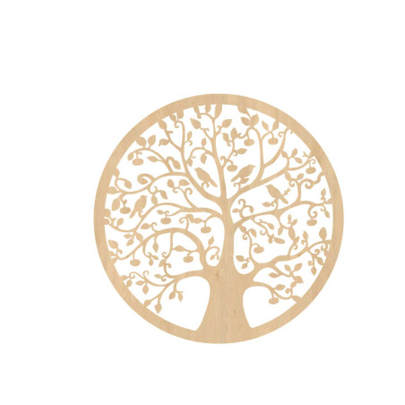 Detailed Tree of Life made of HDF board with a nature motif in a brown shade.