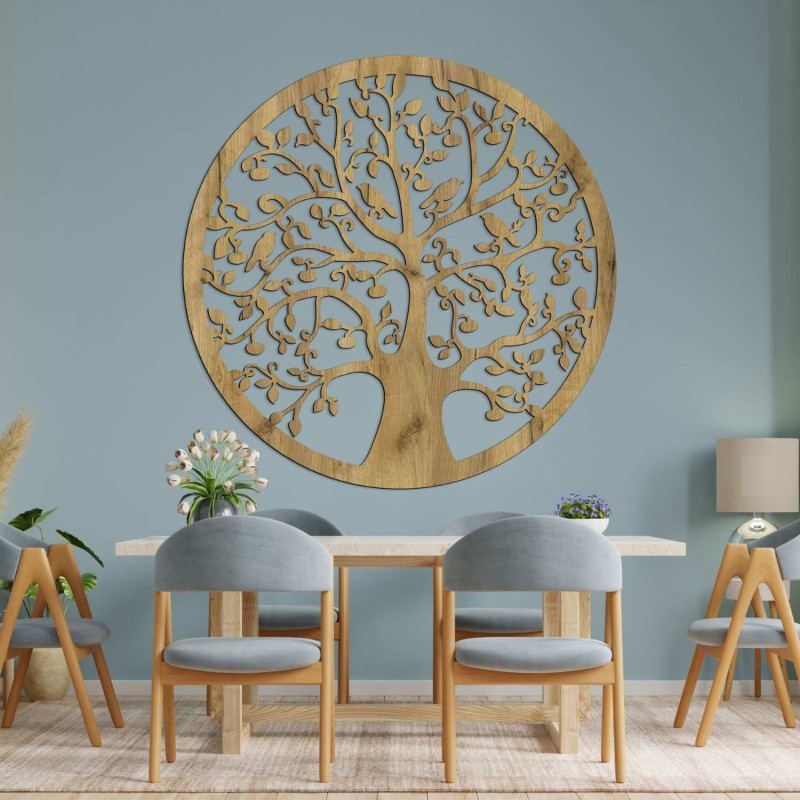 Detailed Tree of Life made of HDF board with a nature motif in a brown shade.