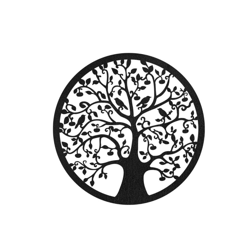Modern circular wall painting Tree of Life, exclusive Oak Bronze decor.