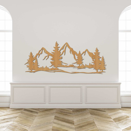 Laser-carved wooden decoration with a nature motif