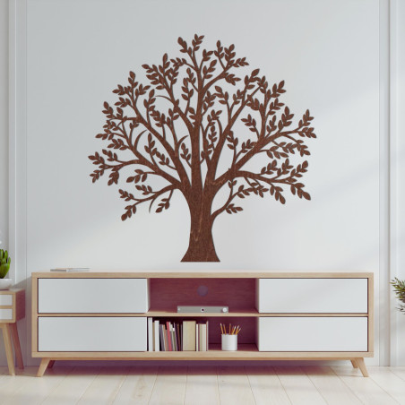 Laser-carved tree of life made of natural wood
