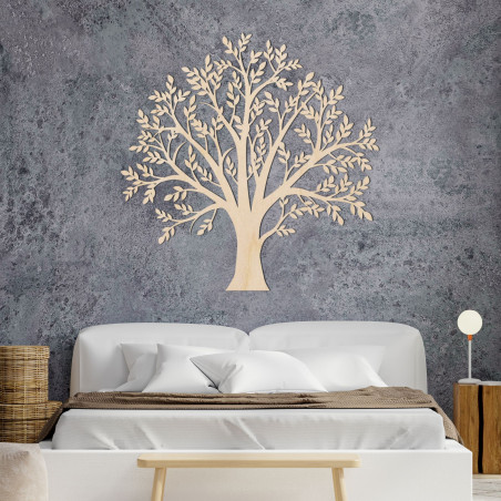 Decorative wooden tree with fine leaf details