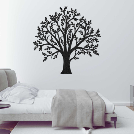 The laser-carved tree of life made of wood is a stylish addition to any interior
