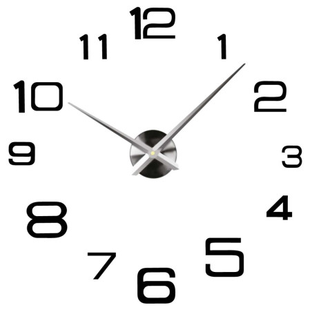 Modern DIY Stick-On Wall Clock – Black Numbers