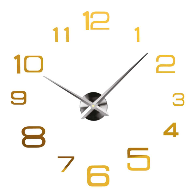 Large self-adhesive wall clock with adjustable diameter