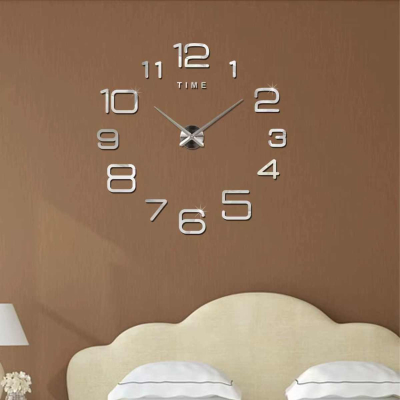 Large self-adhesive wall clock with adjustable diameter