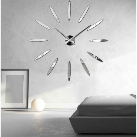 Designer 3D wall clock - White numerals with silent movement