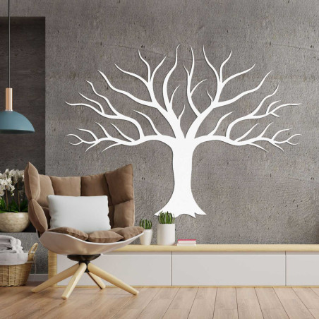 A modern wooden tree on the wall will create a harmonious and cozy atmosphere in your home.