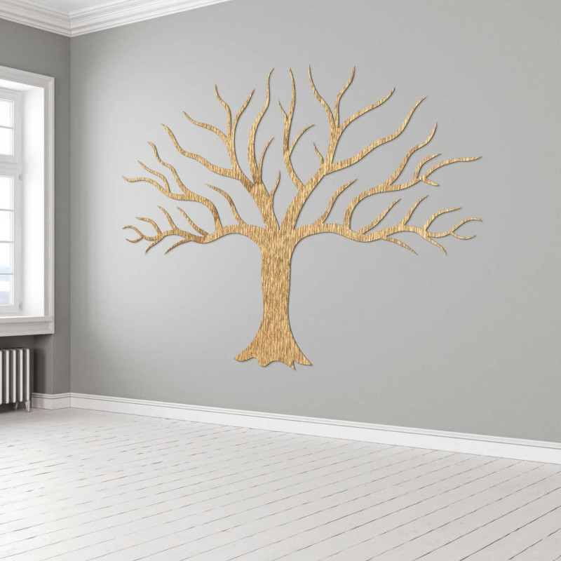 A modern wooden tree on the wall will create a harmonious and cozy atmosphere in your home.
