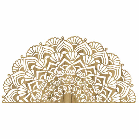 An elegant wooden mandala adds peace and a unique look to the space