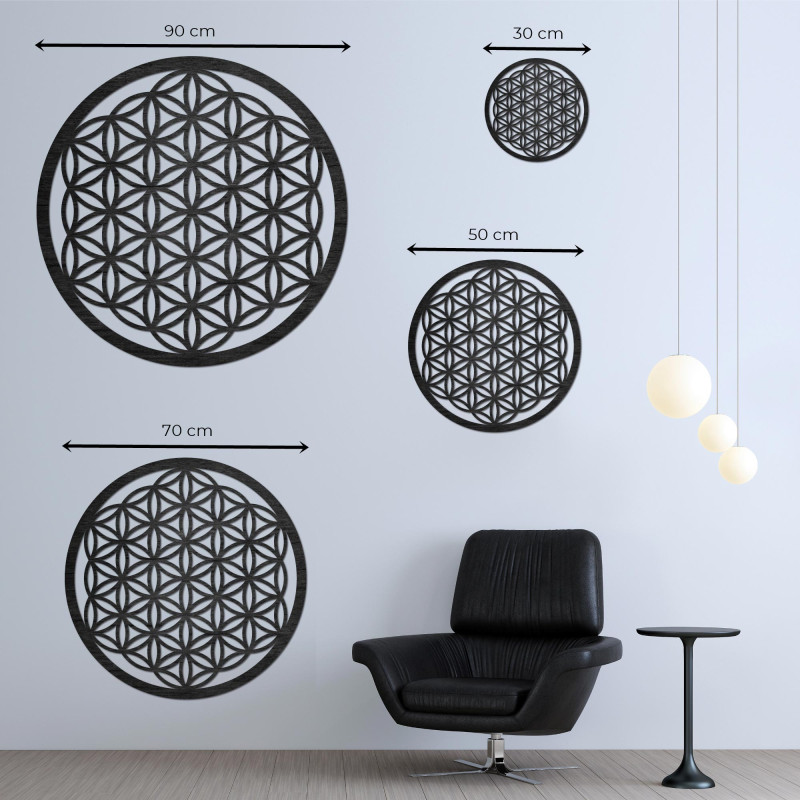 Wooden mandala on the wall Flower of Life - PERTON