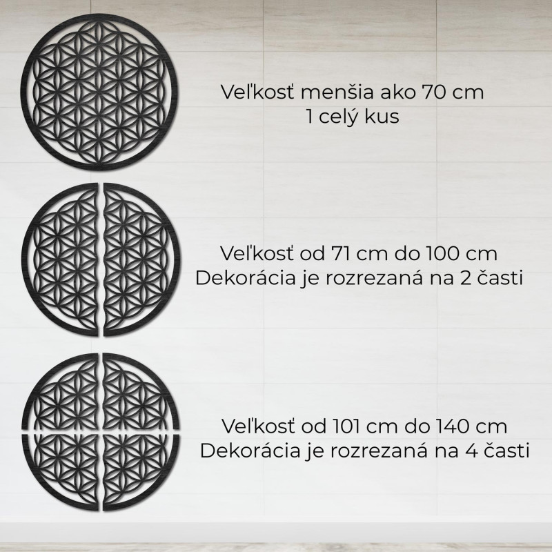 Wooden mandala on the wall Flower of Life - PERTON