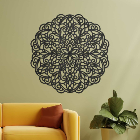 Luxurious wooden mandala decoration adds peace and elegance to the space