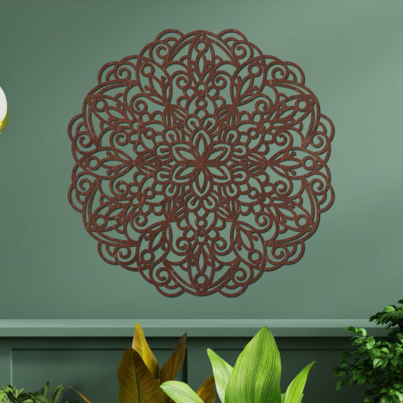 Luxurious wooden mandala decoration adds peace and elegance to the space