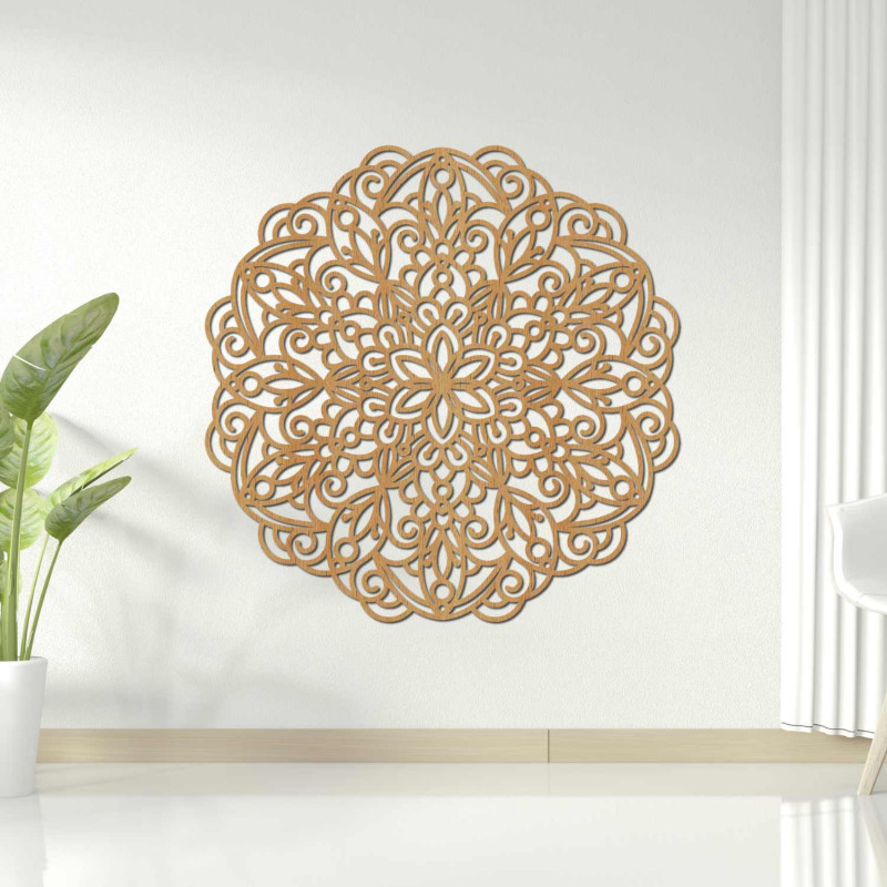 Luxurious wooden mandala on the wall for a harmonious and elegant interior