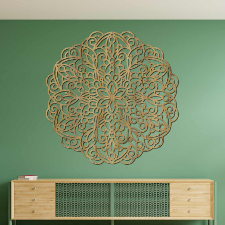 Luxurious wooden mandala on the wall for a harmonious and elegant interior