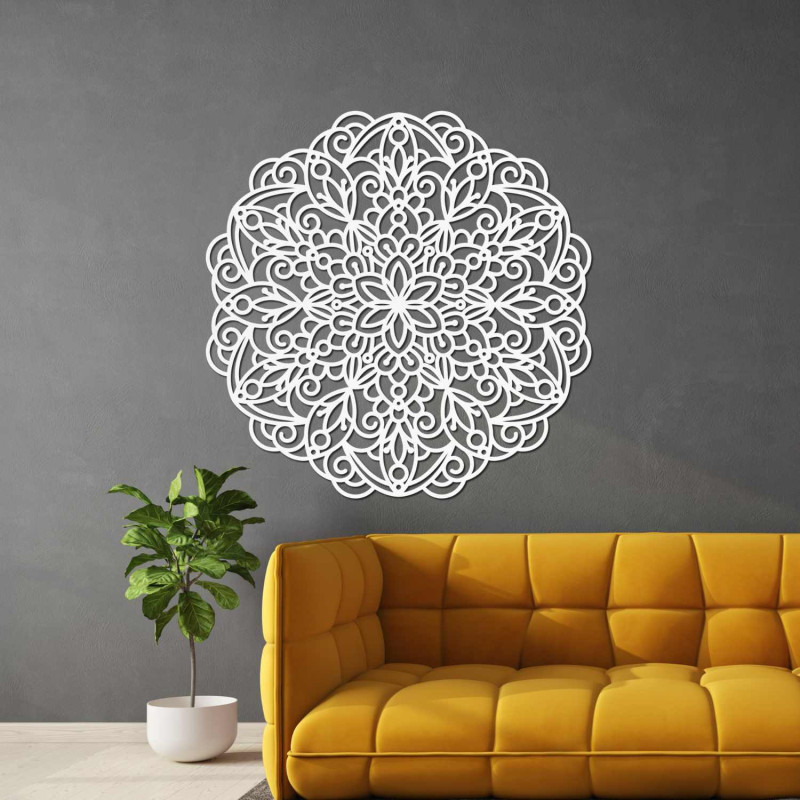 A modern wooden mandala creates a cozy and harmonious atmosphere in your home.
