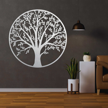 Elegant wooden Tree of Life in a circle for a harmonious modern interior