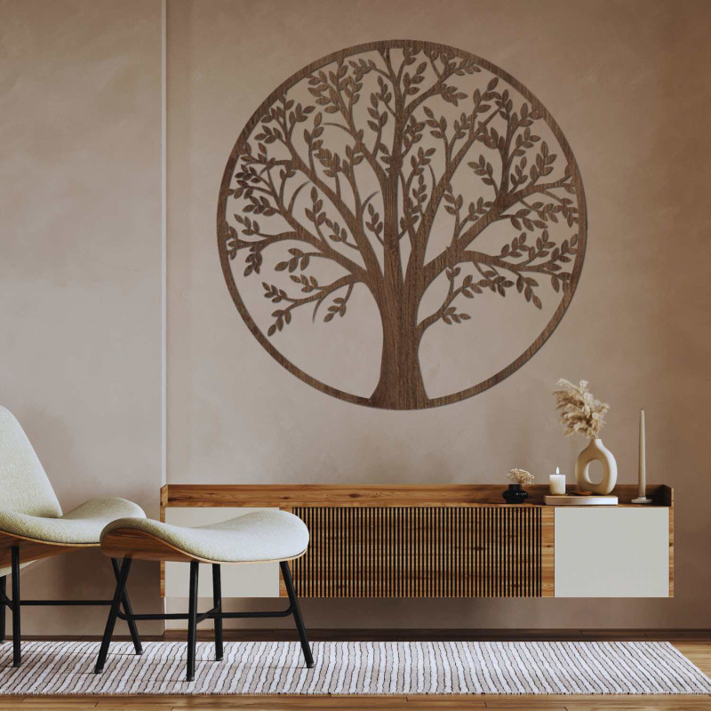 A designer tree of life made of wood for a harmonious home