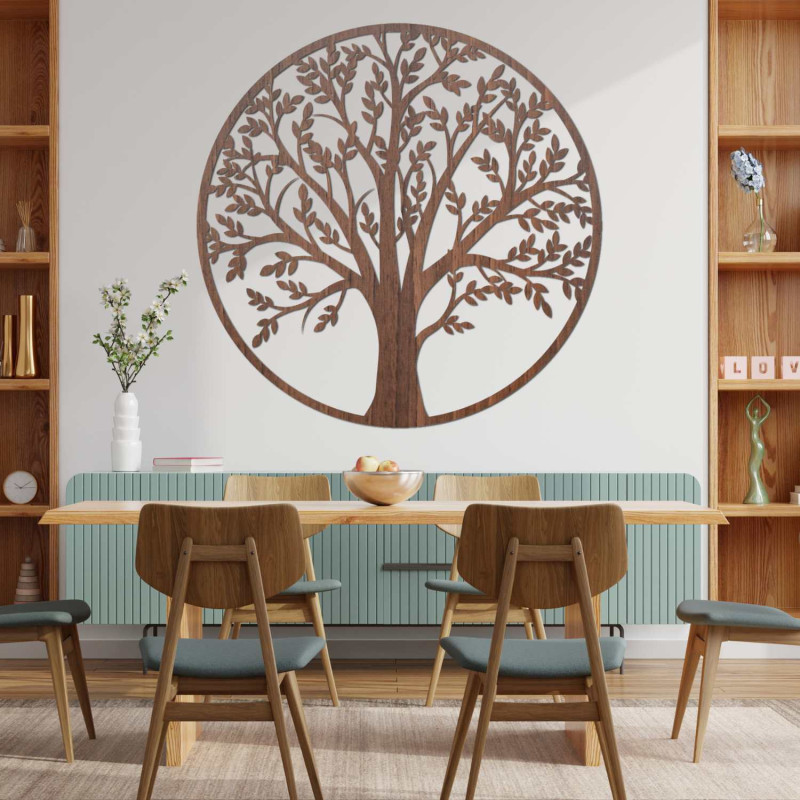 A designer tree of life made of wood for a harmonious home