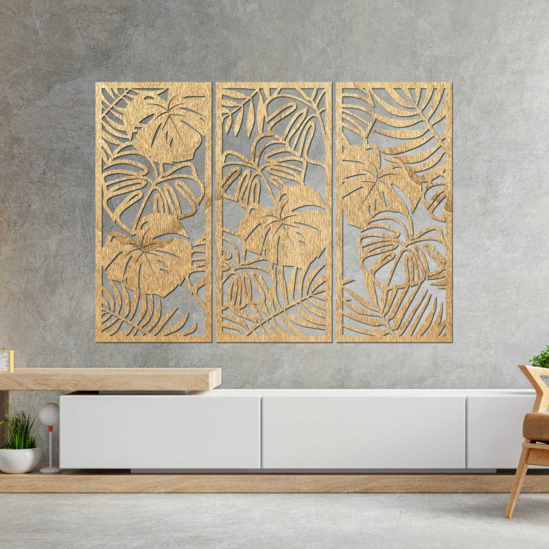 Elegant wall decoration with an exotic leaf motif
