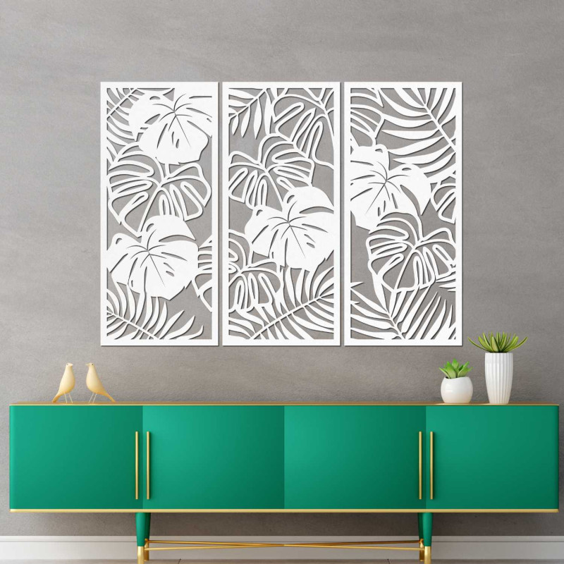 Elegant wall decoration with an exotic leaf motif