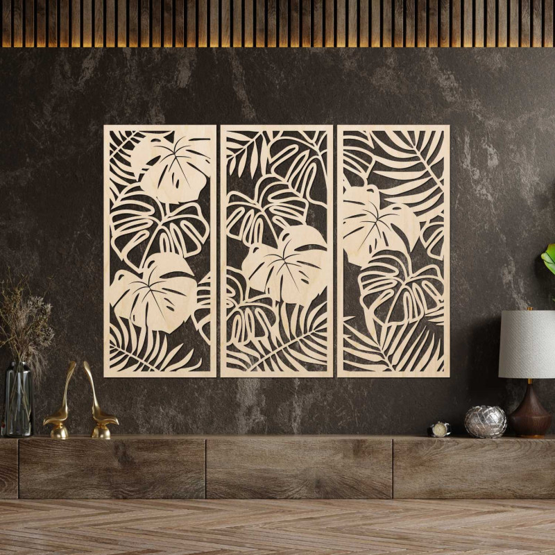 Luxurious wooden picture for the living room in a modern style
