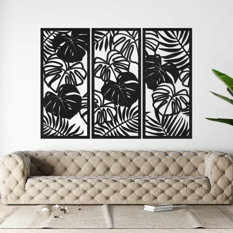 Tropical wooden painting for a modern interior