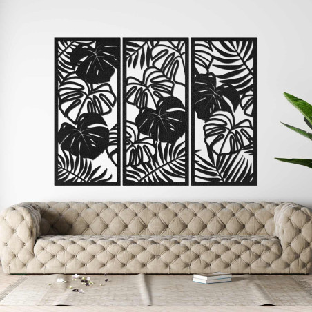 Tropical wooden painting for a modern interior