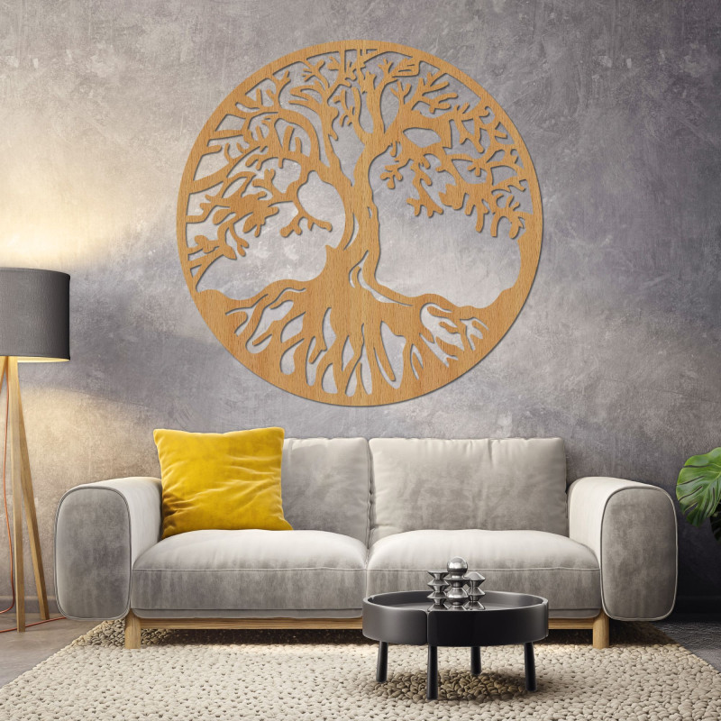 Decorative wooden tree of life for stylish modern living