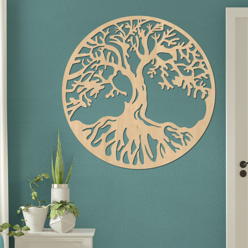 Luxurious wooden tree of life decoration with detailed workmanship