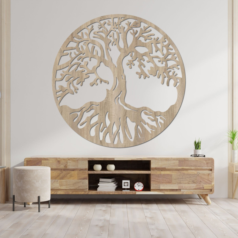 Luxurious wooden tree of life decoration with detailed workmanship