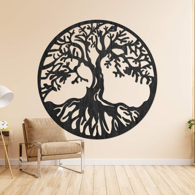 Luxurious tree of life decoration made of high-quality natural wood