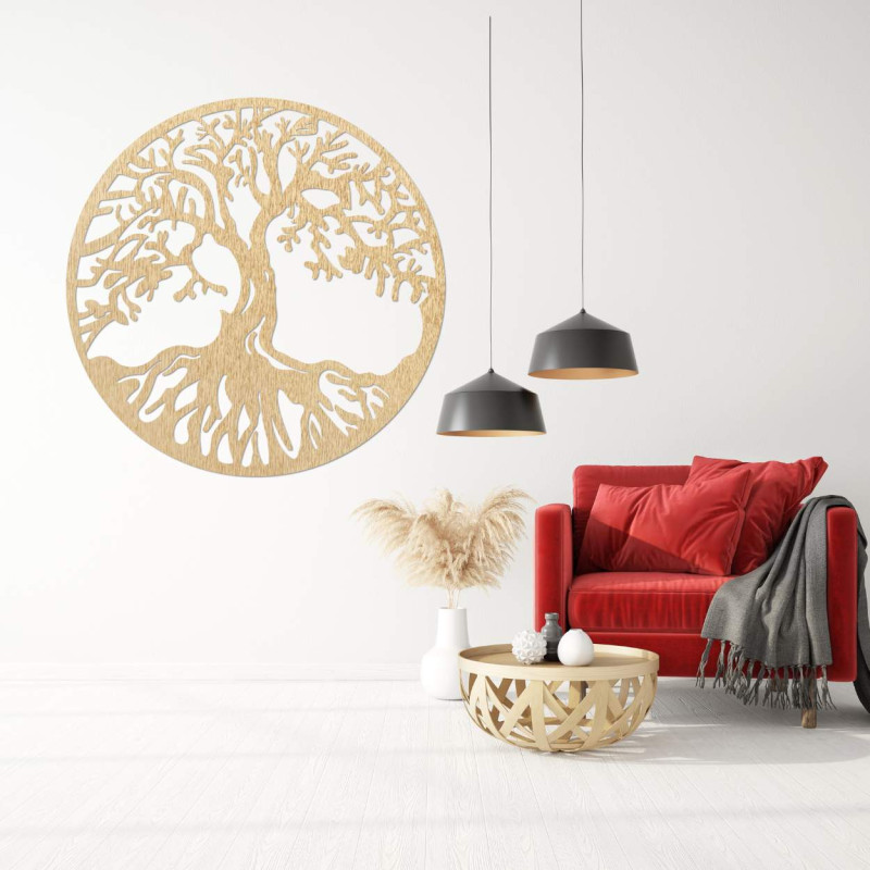 Luxurious tree of life decoration made of high-quality natural wood