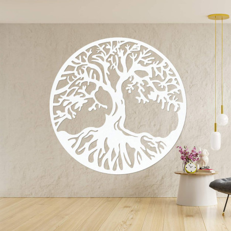 Minimalist tree of life on the wall with detailed workmanship