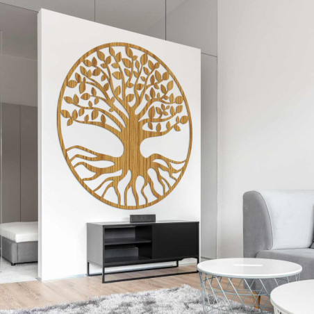 Minimalist wall decoration tree of life in black