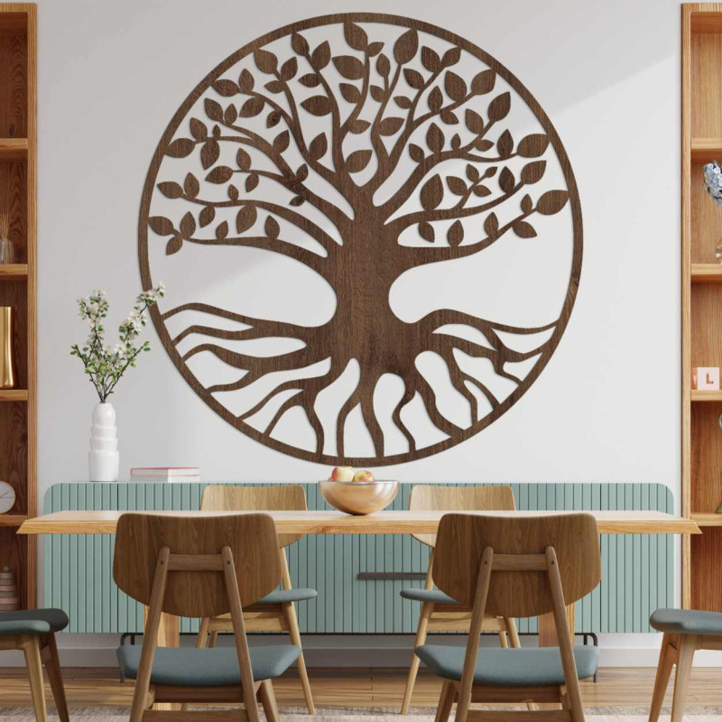 Minimalist wall decoration tree of life in black