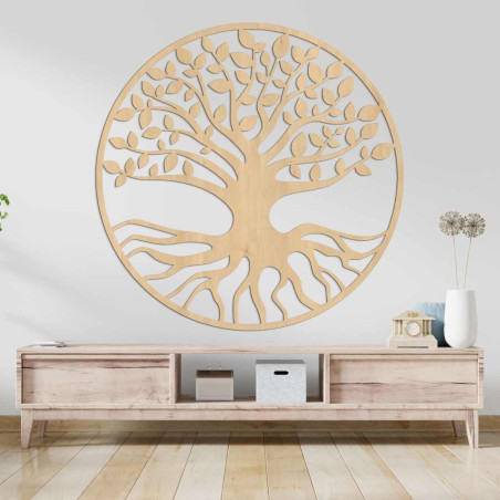 Minimalist wall decoration tree of life in black