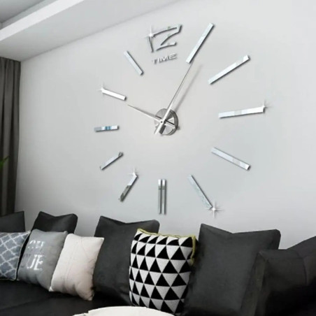 Elegant wooden tree of life on the wall in a modern black design, Large gold wall clock for a modern and stylish interior