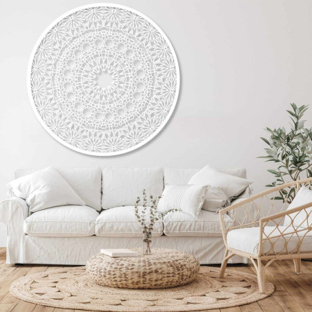 Elegant wooden mandala as a stylish wall decoration