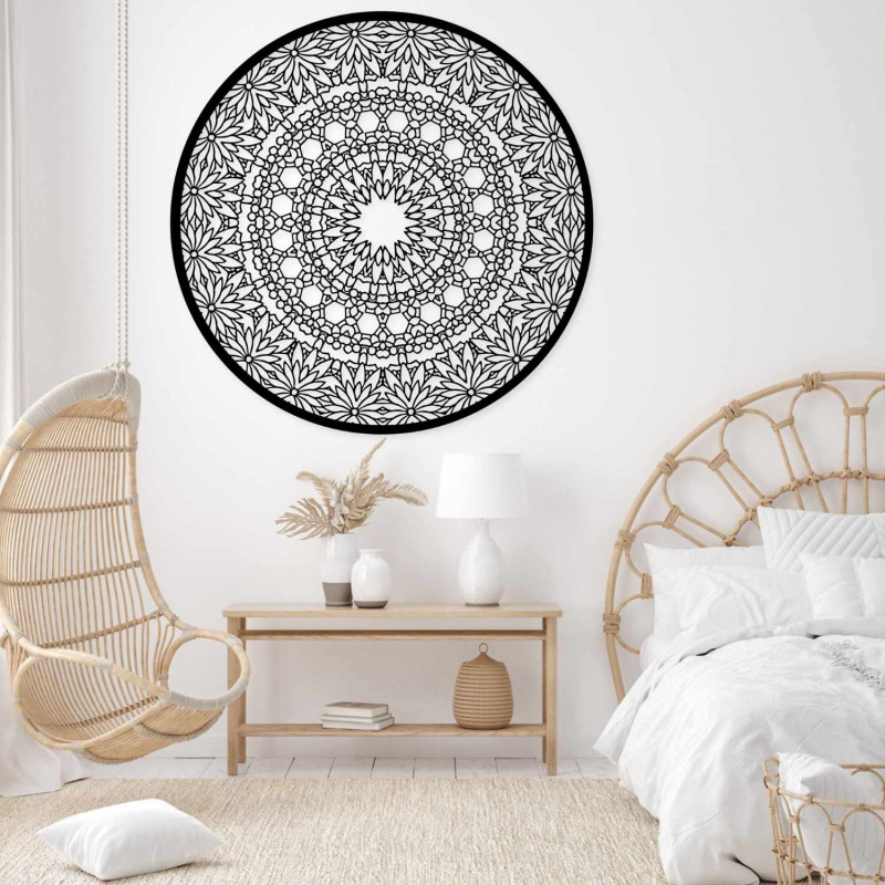 Wooden mandala on the wall for a harmonious and cozy home