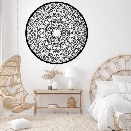 Wooden mandala on the wall for a harmonious and cozy home