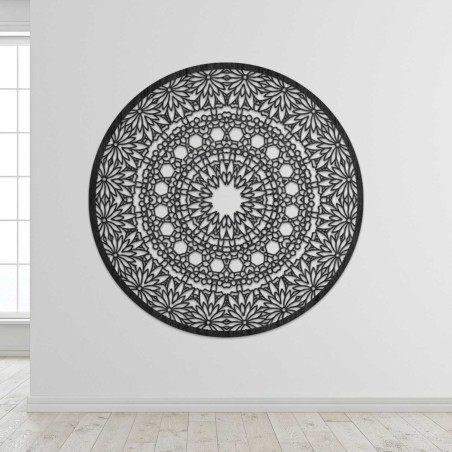 Elegant wooden mandala painting for a modern home