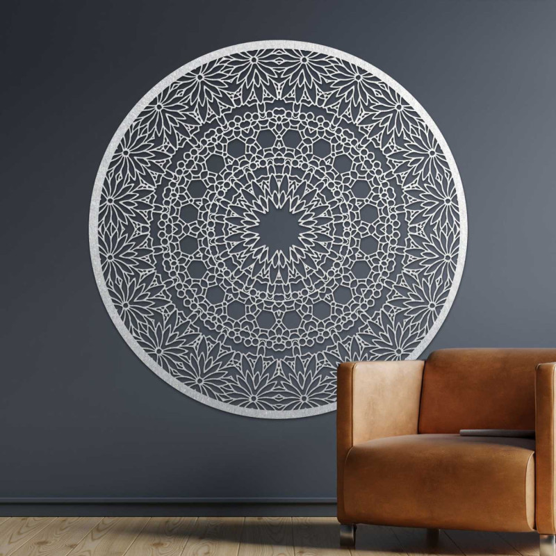 Elegant wooden mandala painting for a modern home