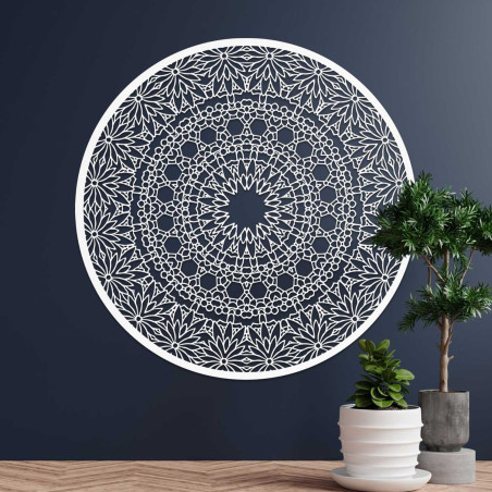 Modern wall decoration mandala made of natural wood