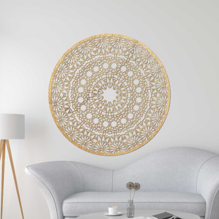 Modern wall decoration mandala made of natural wood