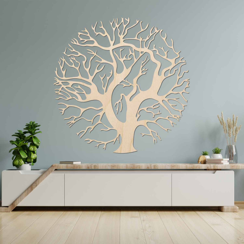 Modern wooden decoration Tree of Life for an elegant interior