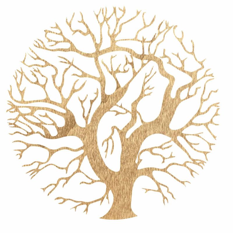 Precisely carved Tree of Life wall hanging made of natural wood